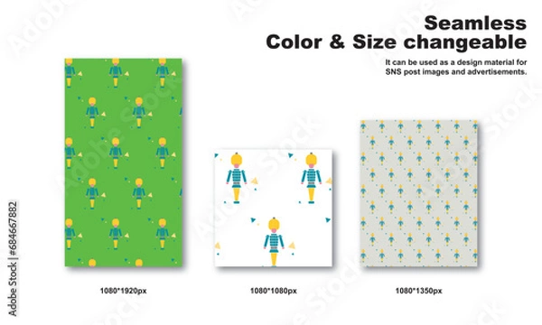 Obraz おもちゃの兵隊をモチーフにした背景パターン、シームレス、グラフィック素材