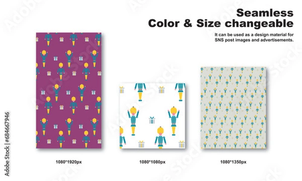 Obraz おもちゃの兵隊をモチーフにした背景パターン、シームレス、グラフィック素材