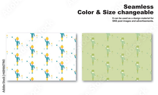 Obraz おもちゃの兵隊をモチーフにした背景パターン、シームレス、グラフィック素材