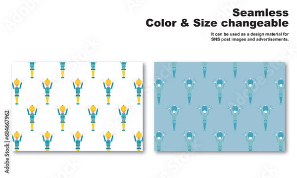 Obraz おもちゃの兵隊をモチーフにした背景パターン、シームレス、グラフィック素材