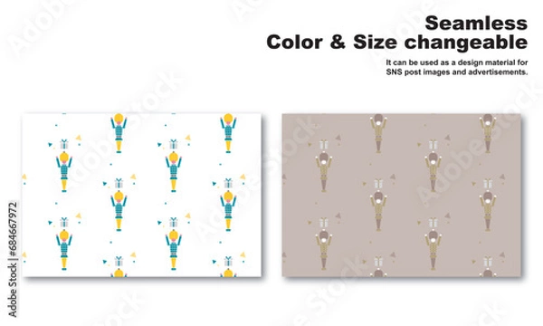 Obraz おもちゃの兵隊をモチーフにした背景パターン、シームレス、グラフィック素材