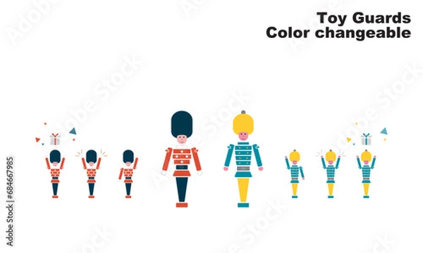 Obraz いくつかのポーズをとるおもちゃの兵隊、グラフィック素材