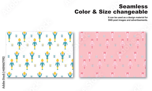 Fototapeta おもちゃの兵隊をモチーフにした背景パターン、シームレス、グラフィック素材