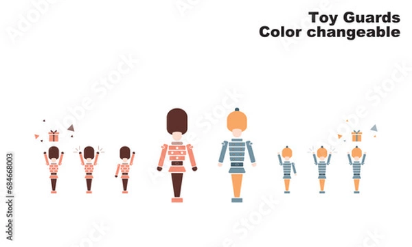 Obraz いくつかのポーズをとるおもちゃの兵隊、グラフィック素材