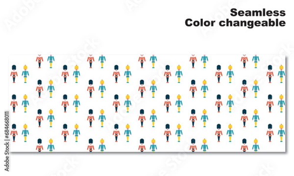 Fototapeta おもちゃの兵隊をモチーフにした背景パターン、シームレス、グラフィック素材