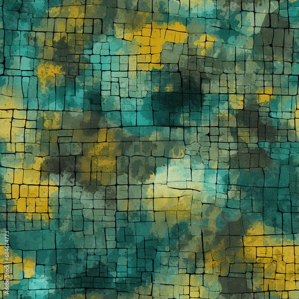 Obraz Seamless pattern with python skin effect green