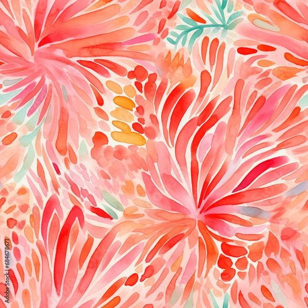 Fototapeta Seamless abstract pattern with watercolor effect