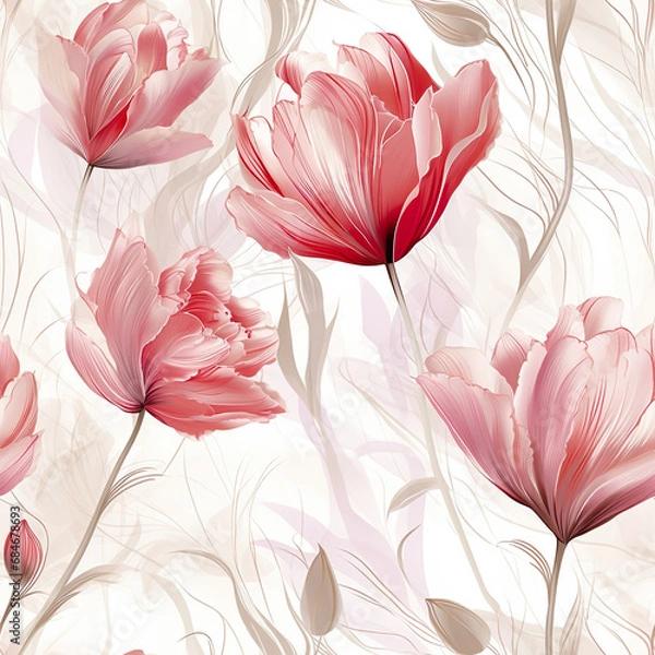 Fototapeta Light pattern of tulips