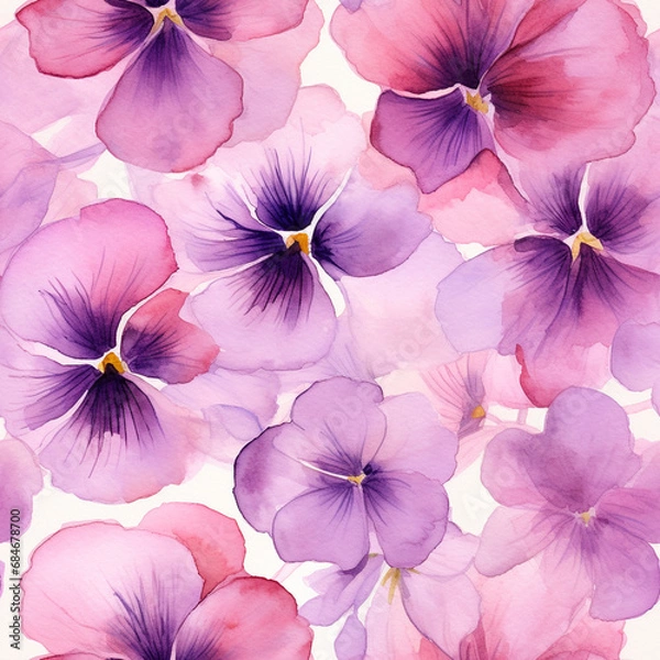 Obraz Seamless pansies pattern