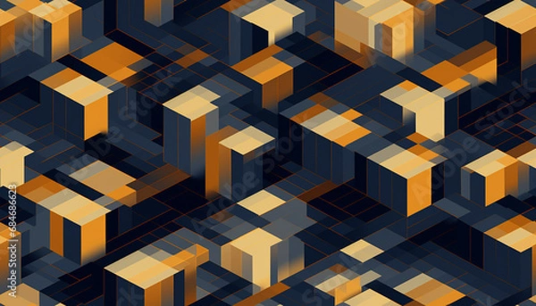Fototapeta Isometric translucent abstraction