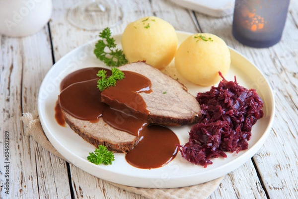 Obraz Rinderbraten mit Klößen