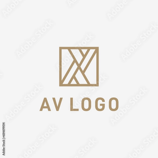 Obraz Luxury AV Monogram Logo Design