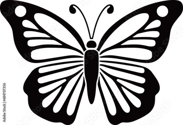 Obraz 蝶のシルエット_01_AI生成画像