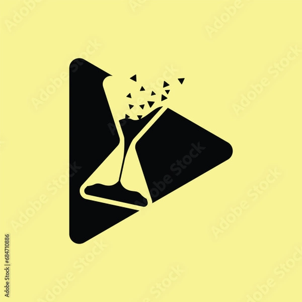 Fototapeta hourglass play logo template, hourglass play logo elements, hourglass play vector illustration