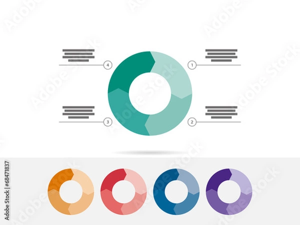 Fototapeta Four sided presentation diagram chart vector