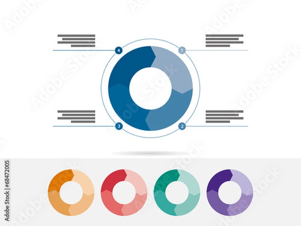 Fototapeta Four sided presentation diagram chart vector