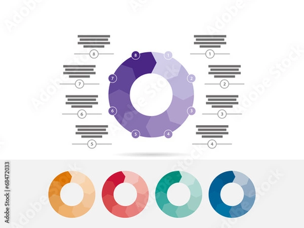 Fototapeta Eight sided presentation infographic diagram chart vector