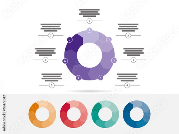 Fototapeta Seven sided presentation infographic diagram chart vector