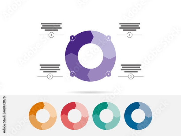 Obraz Four sided presentation diagram chart vector