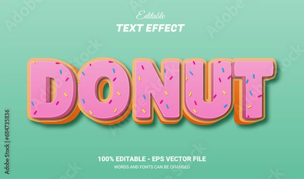 Fototapeta donut 3d editable text effect