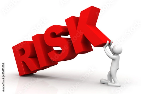 Obraz 3d man lift word risk ..