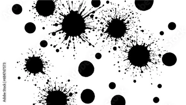 Fototapeta Black Ink Splatter on white background