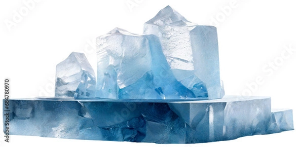 Obraz Ice rectangular pedestal with pieces of small ice floes.