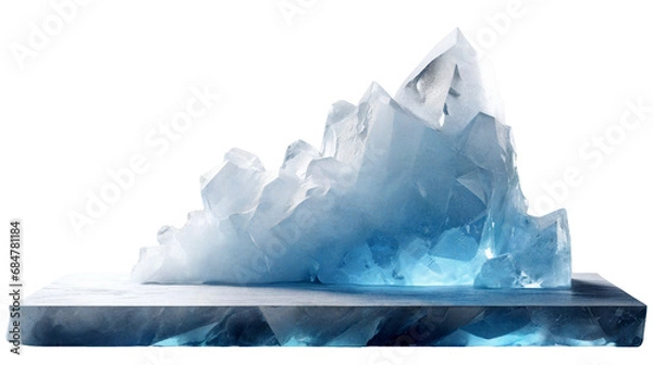 Obraz An ice mold with sharp edges on a frozen ice pedestal.