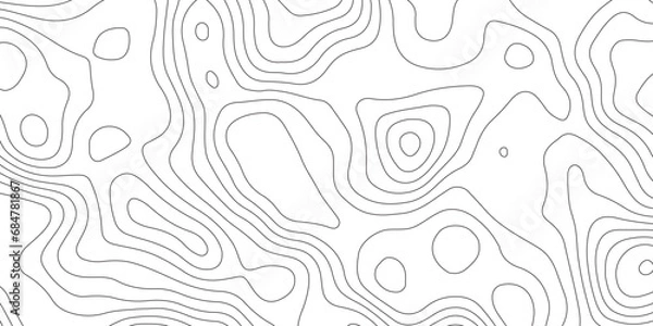 Fototapeta Abstract background of the topographic contours map with geographic line map .white wave paper curved reliefs abstract background .vector illustration of topographic line contour map design .