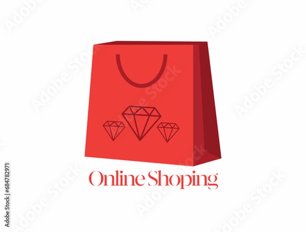 Obraz Simple Shoping Bag Logo Design Vector