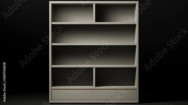 Fototapeta A bookcase with two doors and a drawer.