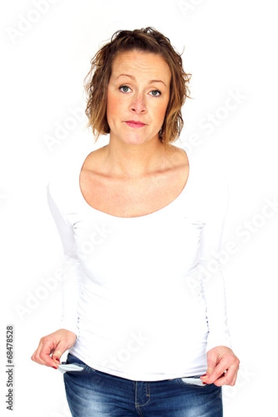 Obraz junge Frau ist pleite