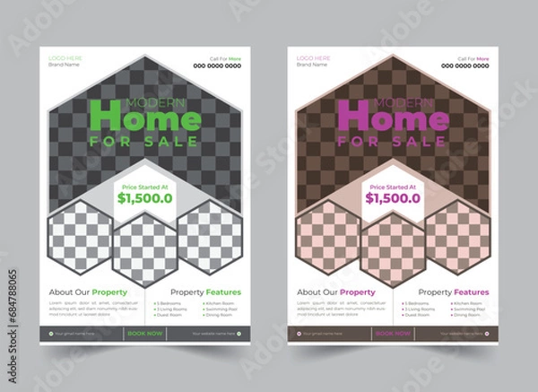 Obraz Vector eps real estate flyer template design