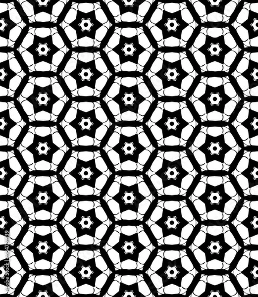 Fototapeta Black seamless abstract pattern. Overlay for background and backdrop. Ornamental design. PNG graphic illustration with transparent background.