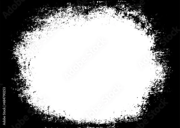 Obraz Grunge border vector texture background. Abstract frame overlay. Dirty and damaged backdrop. Vector graphic illustration with transparent white. EPS10.