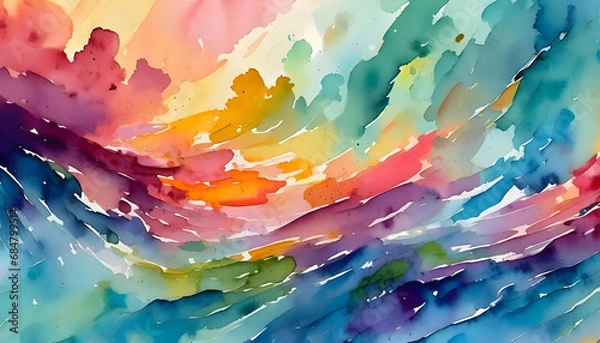 Fototapeta Seamless background dreamy and fluid qualities of watercolor paintings evoking a sense of imagination and inspiration