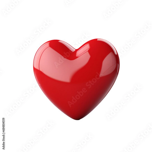 Fototapeta 3d heart icon isolated on transparent background