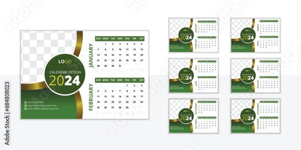 Obraz Unique desk calendar design template 2024