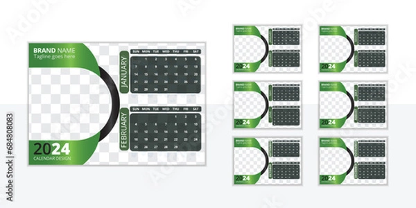 Obraz Attractive desk calendar design template 2024