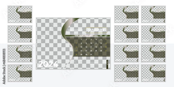 Obraz Attractive desk calendar design template 2024