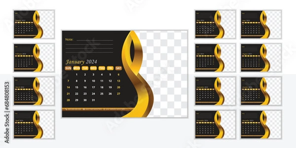 Obraz Modern desk calendar design template 2024