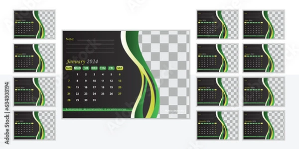 Obraz Modern desk calendar design template 2024