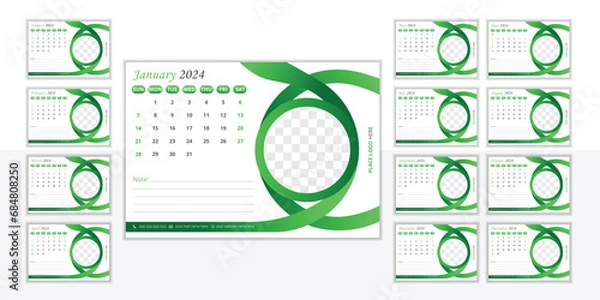 Obraz Modern desk calendar design template 2024