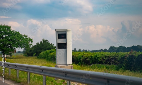 Fototapeta Modern speed camera on the freeway.