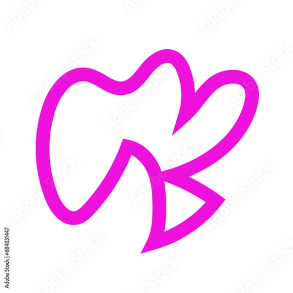 Obraz Pink outlines abstract shapes vector 