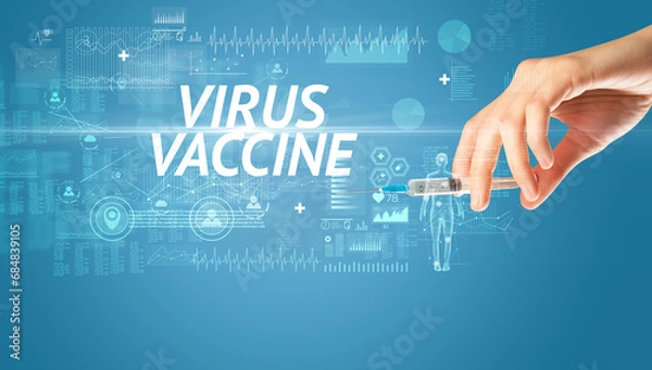 Fototapeta Syringe needle with virus vaccine