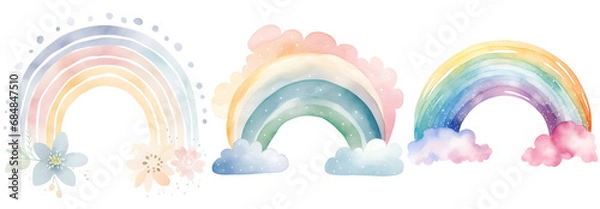 Fototapeta Rainbow in pastel color,boho style