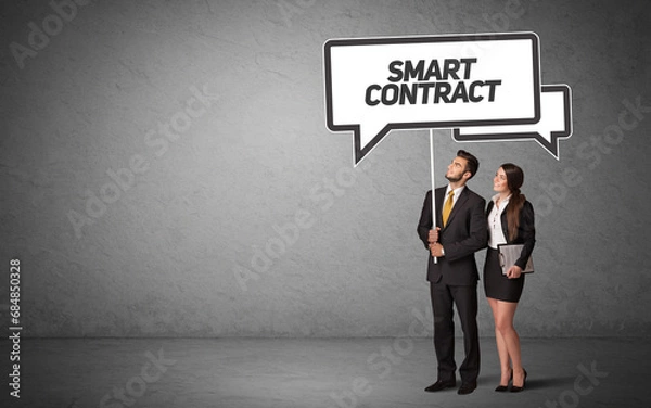 Fototapeta business person in casual holding road sign