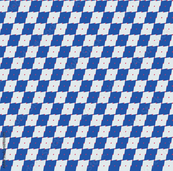 Obraz Web blue diagonal pixelated checkerboard pattern. Vector seamless pattern