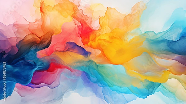 Fototapeta bright multicolored paints, gradient transition spectrum, abstract background mixing a swirl of colors